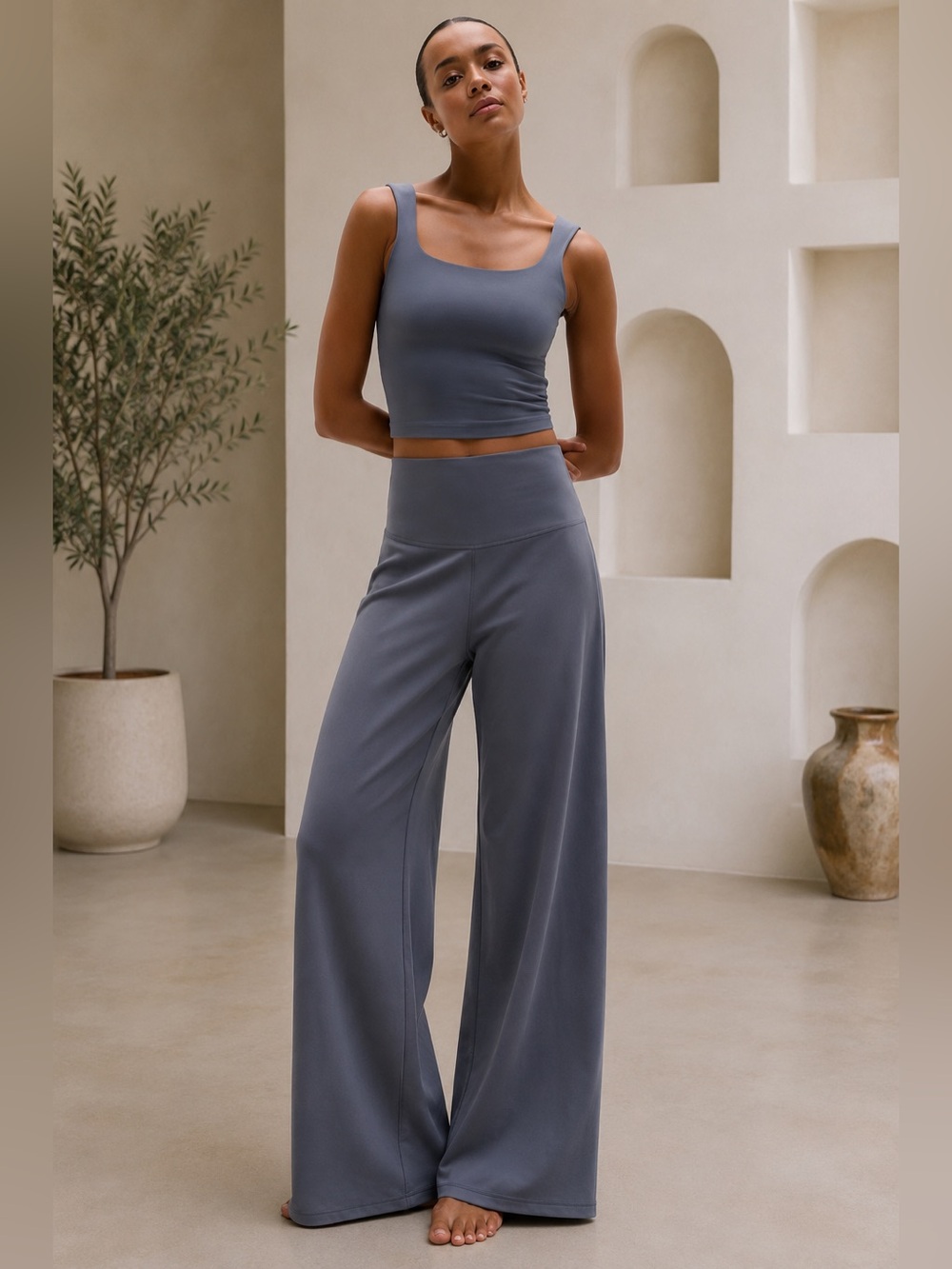 NWT Athleta Elation Ultra High Rise Wide Leg Pant Gray Size Small